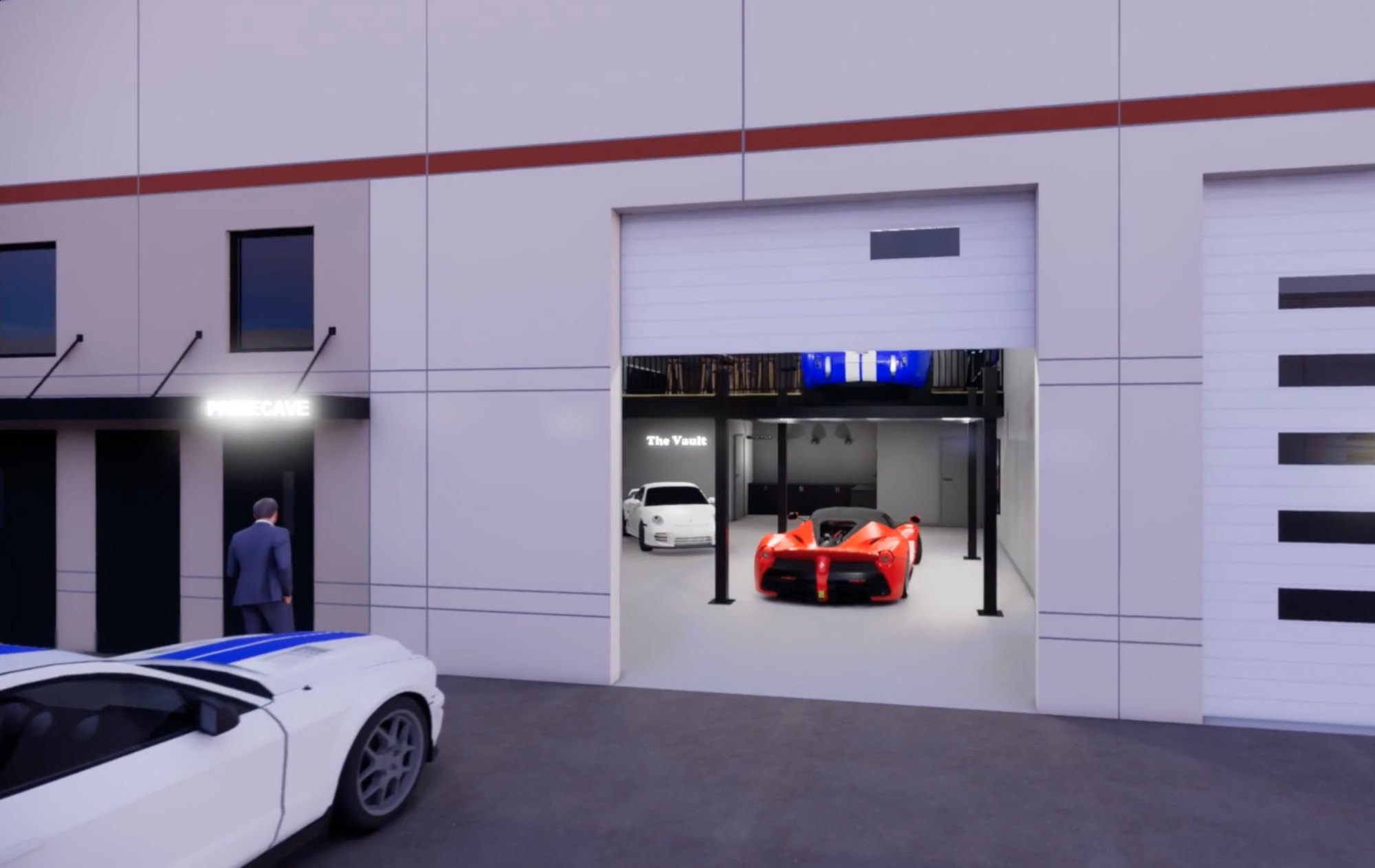 PrimeCave open bay showcase interior