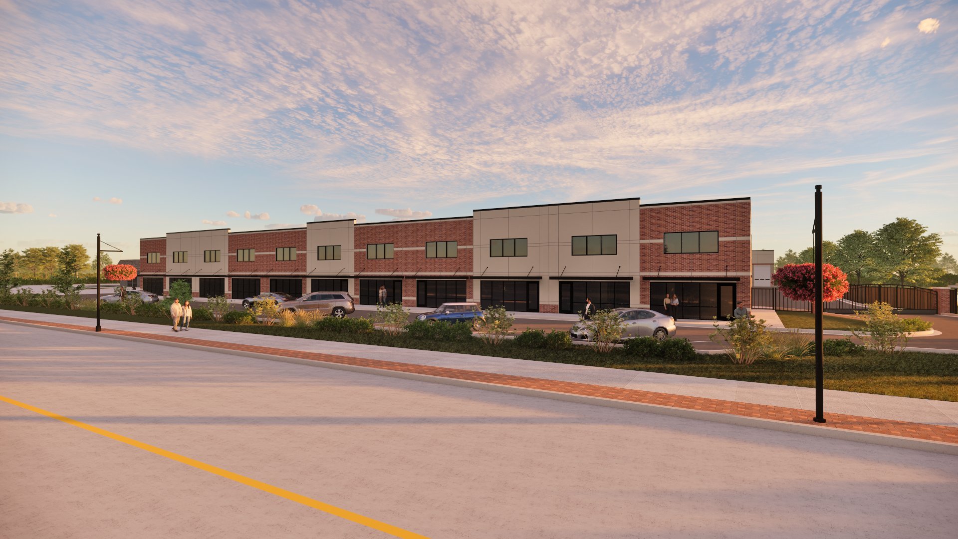 Street elevation of FlexCaves buildings